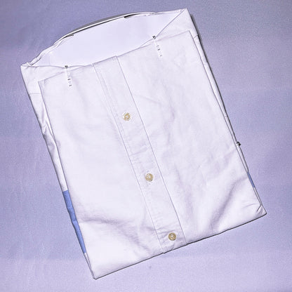 Men Custom Fit Oxford White Short Sleeve -PRL08