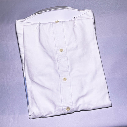 Men Custom Fit Oxford White Long Sleeve -PRL04
