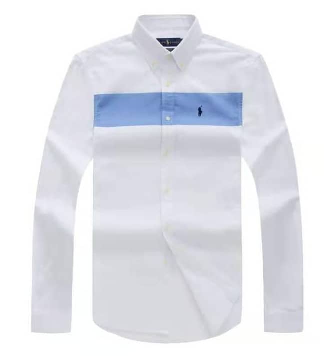 Men Custom Fit Oxford White Long Sleeve -PRL04