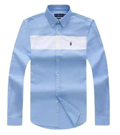 Men Custom Fit Oxford Sky Blue Long Sleeve -PRL02