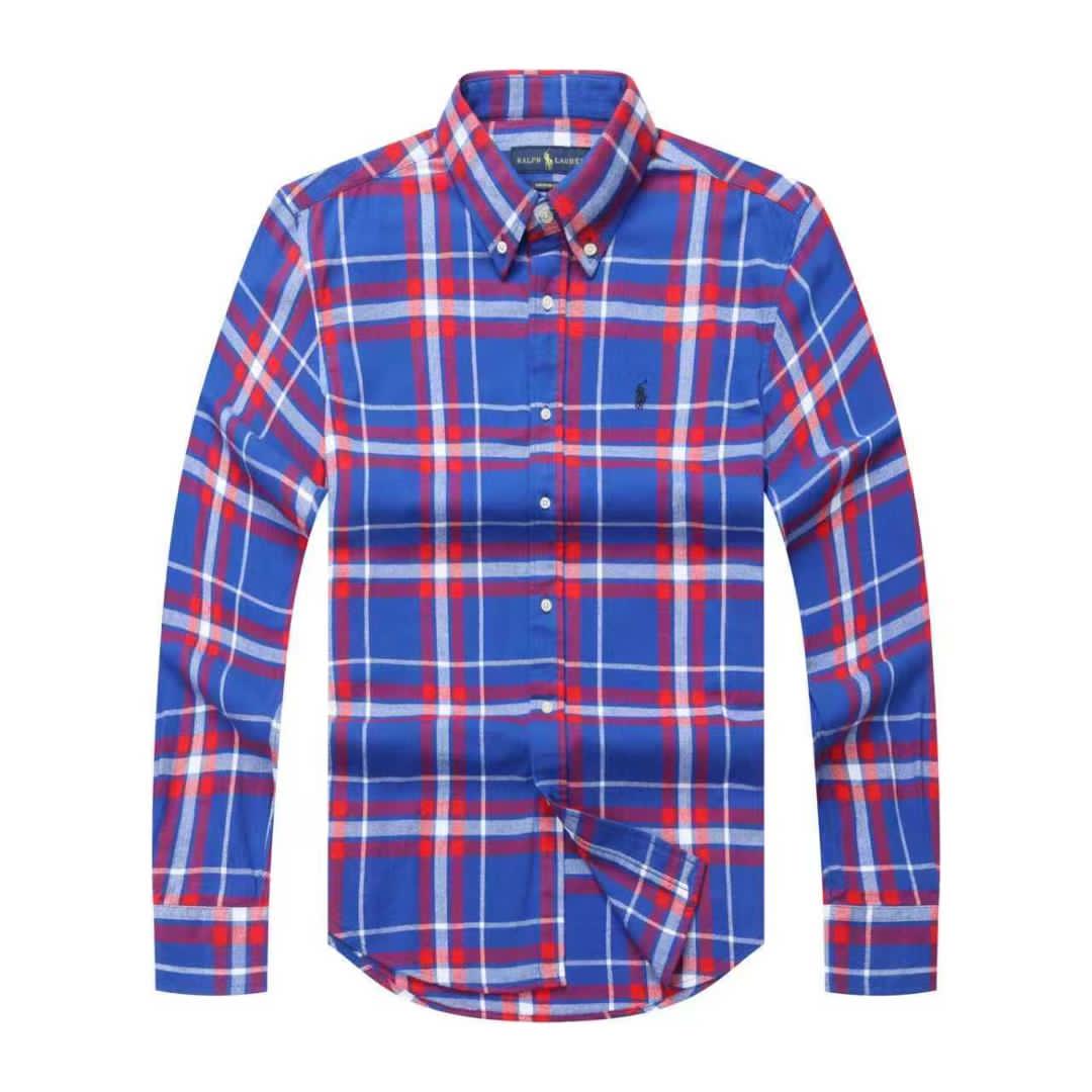 Men Custom Fit Blue Valor Tartan Plaid Long Sleeve