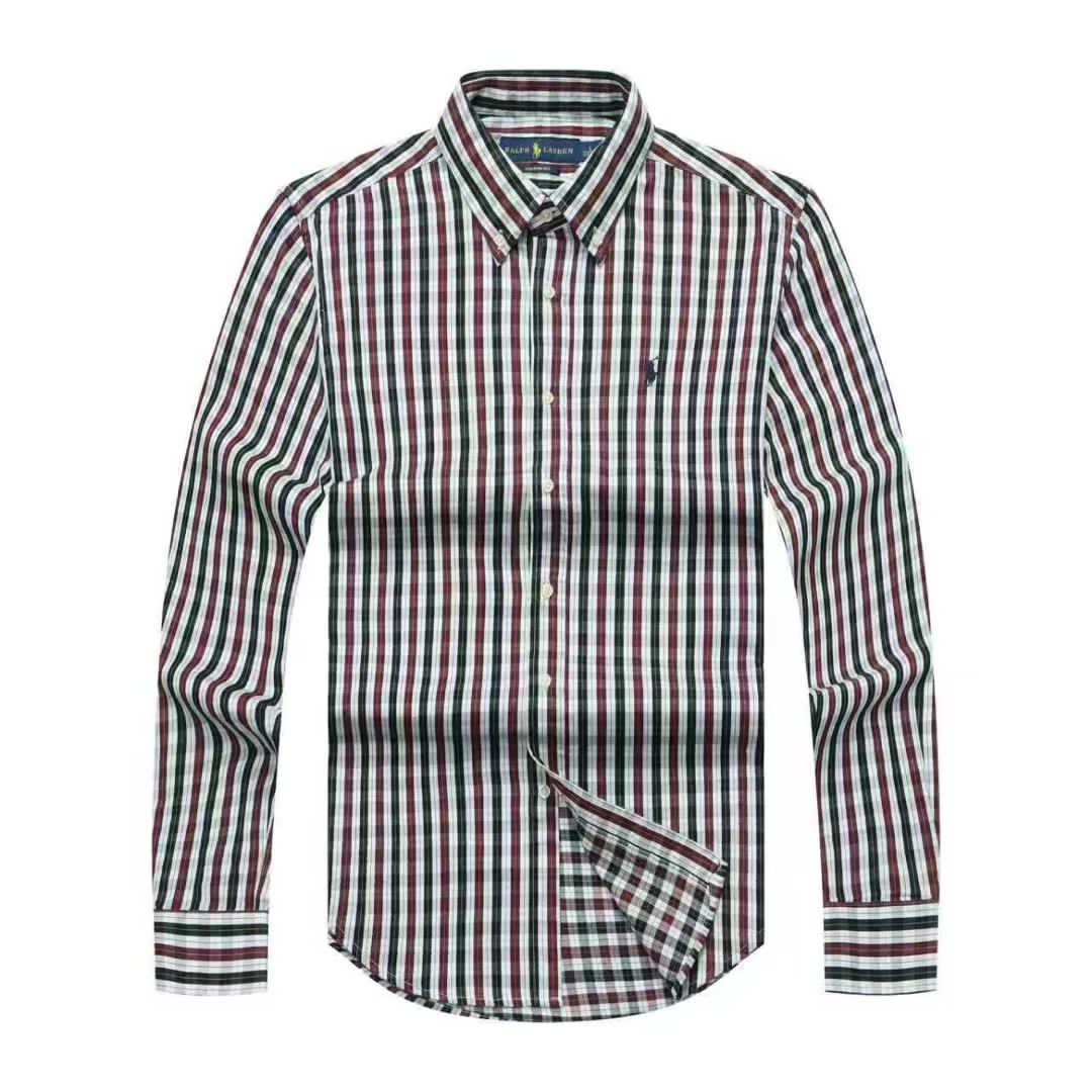 Men Custom Fit Maroon Stripe Long Sleeve
